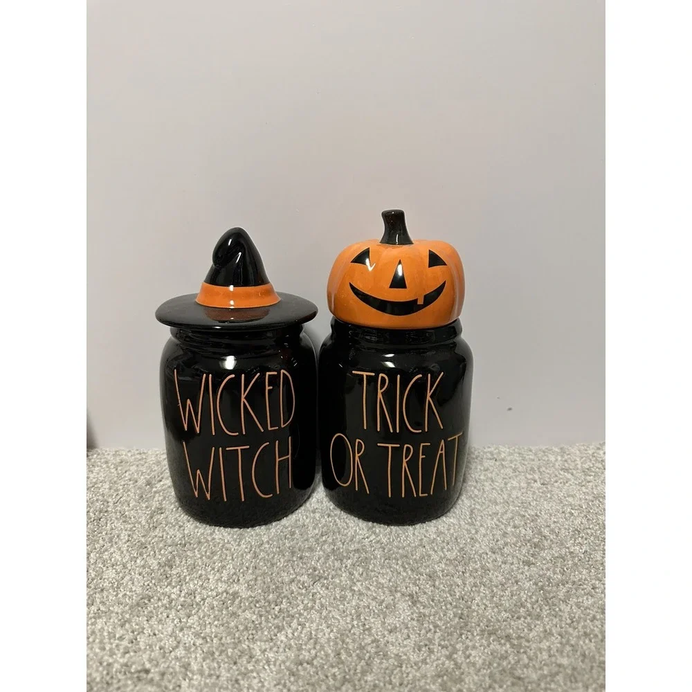 Rae Dunn‎ WICKED WITCH and TRICK OR TREAT canisters